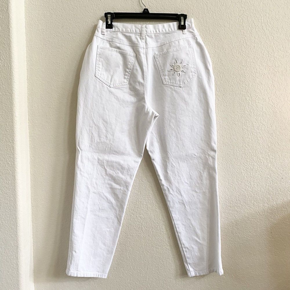 Petite Sophisticate‎ Vintage Y2K White Embellished 12 Jeans 100% Cotton